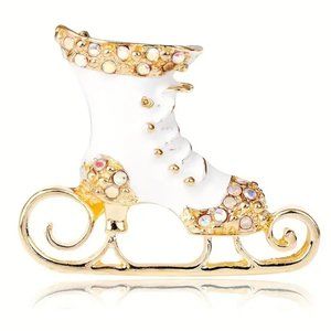 Ice Skate Brooch